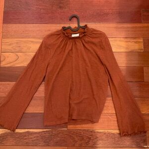 Madewell rust orange bell sleeved blouse